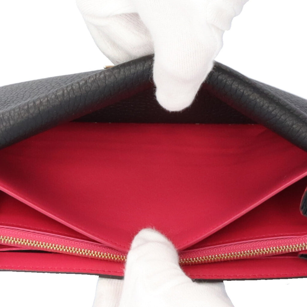 Louis Vuitton Black Noir Leather Long Wallet