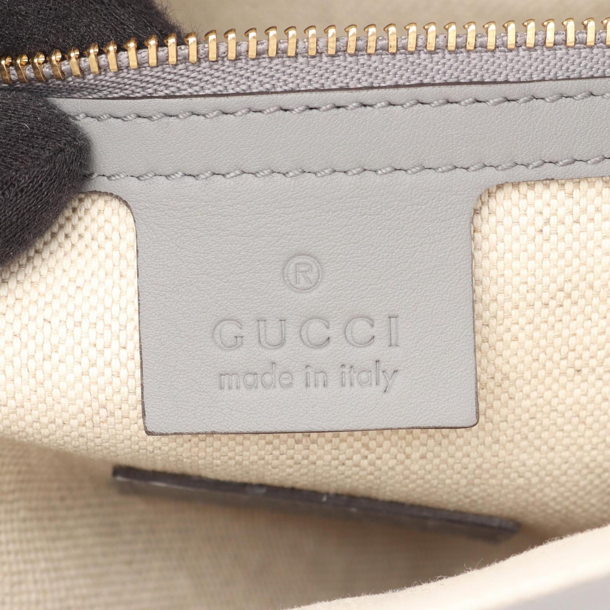 Gucci Gray Leather Handbag Tote Bag (Pre-Owned)