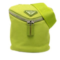 Prada Green Canvas Leather Pouch Shoulder Bag