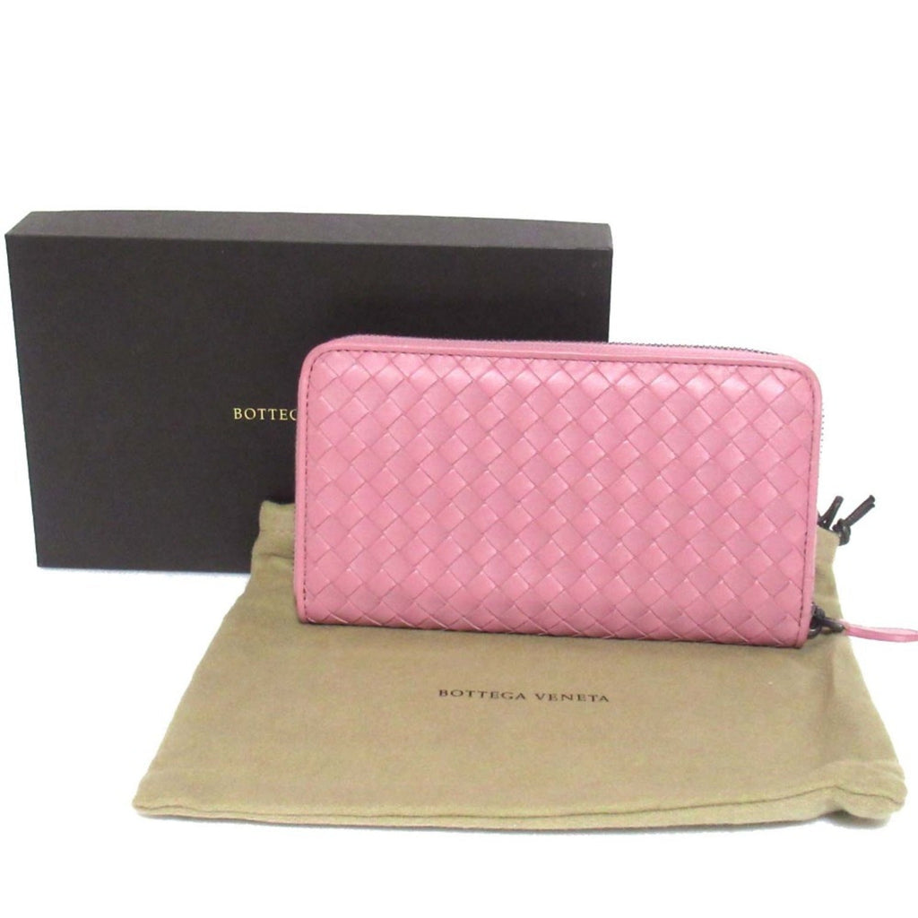 Bottega Veneta Intrecciato Pink Intrecciato Long Wallet (Bi-Fold)