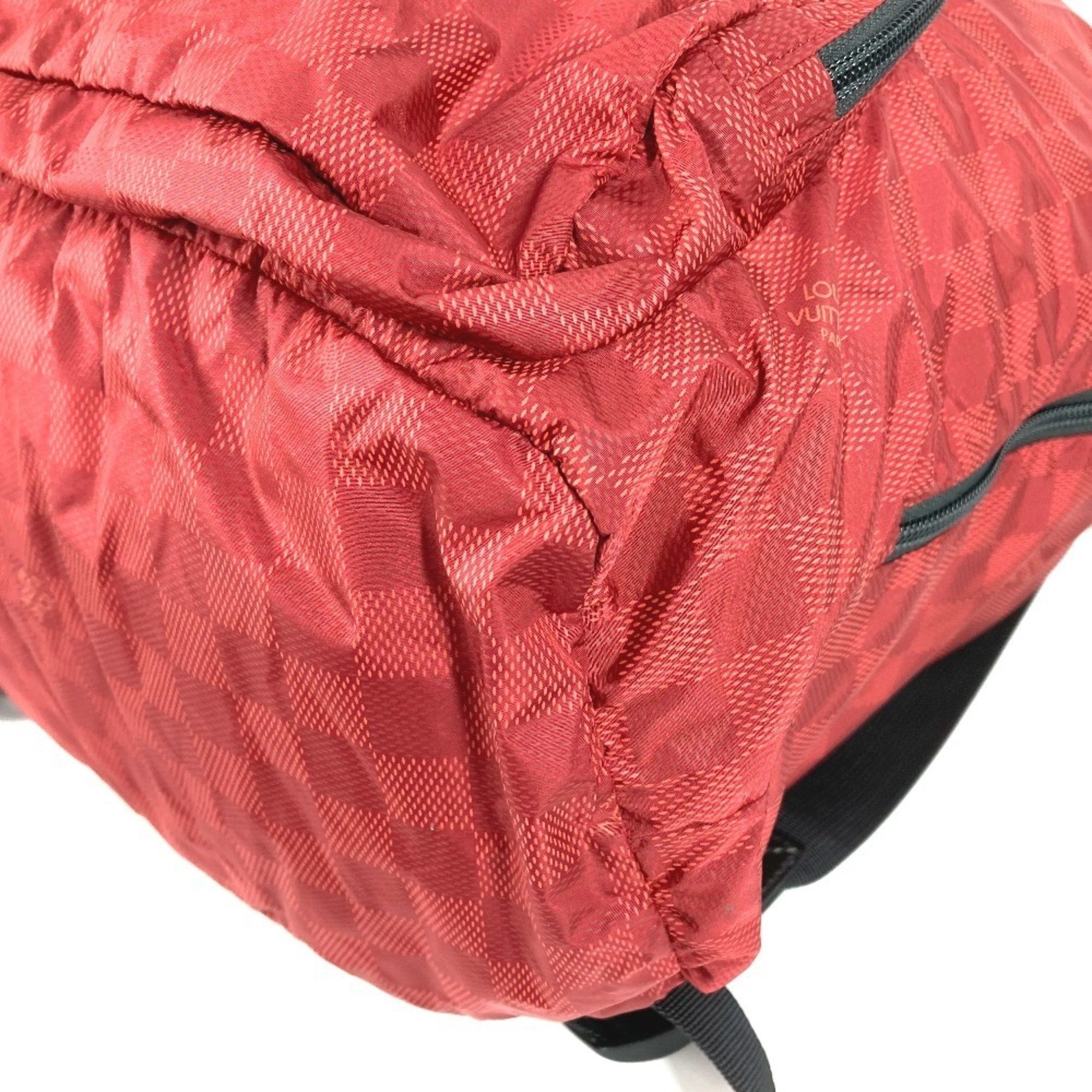 Louis Vuitton Black Red Color Nylon Backpack
