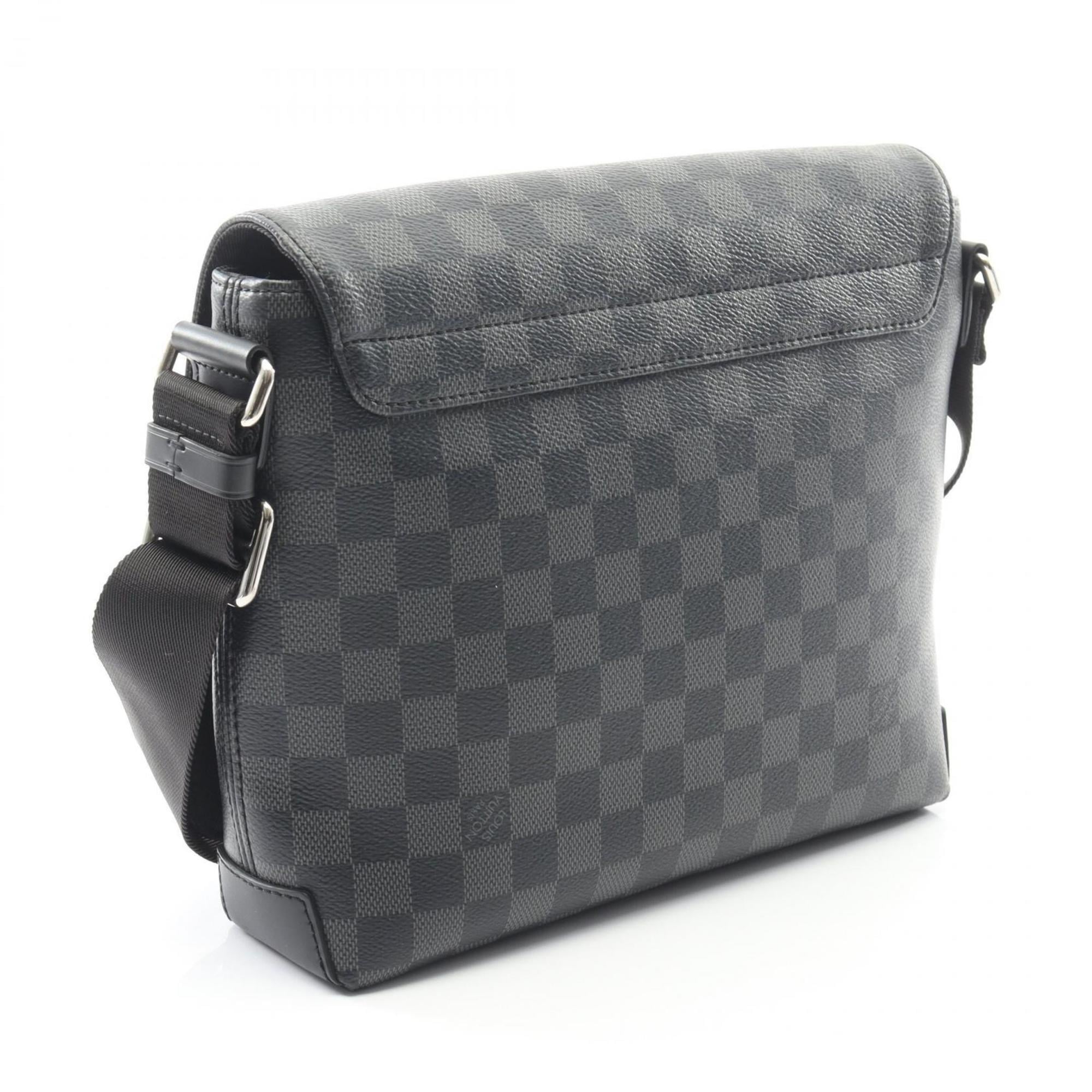 Louis Vuitton Black Coated Canvas Leather Shoulder Bag
