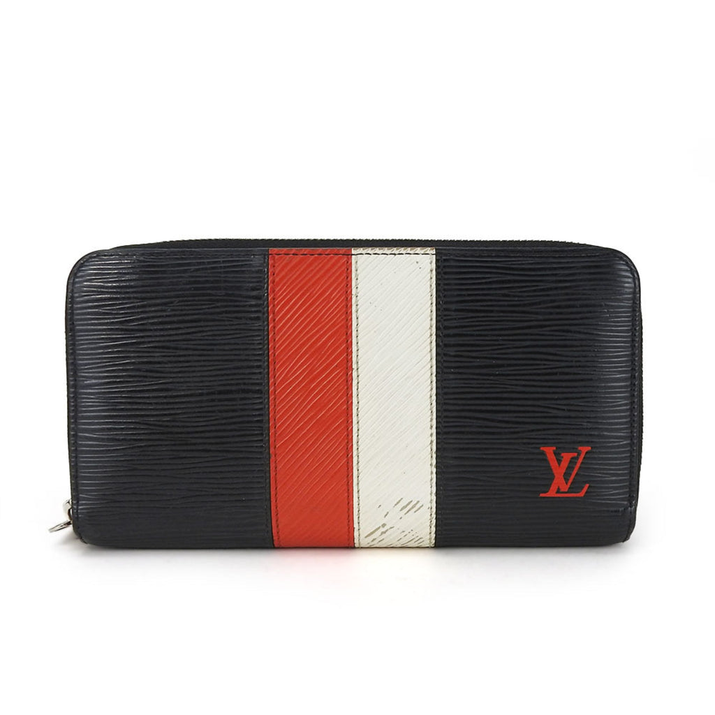 Louis Vuitton Black Red Color White Epi Leather Long Wallet