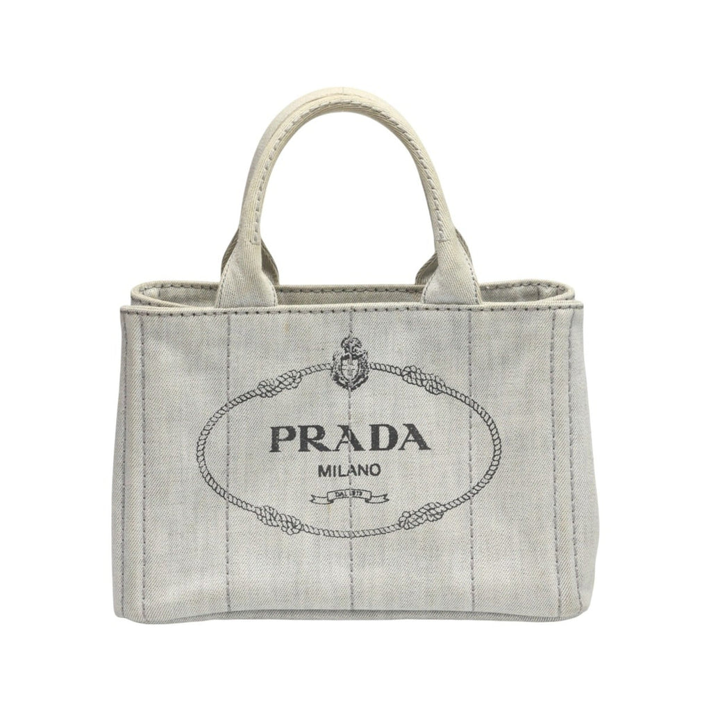 Prada White Canvas Tote Bag