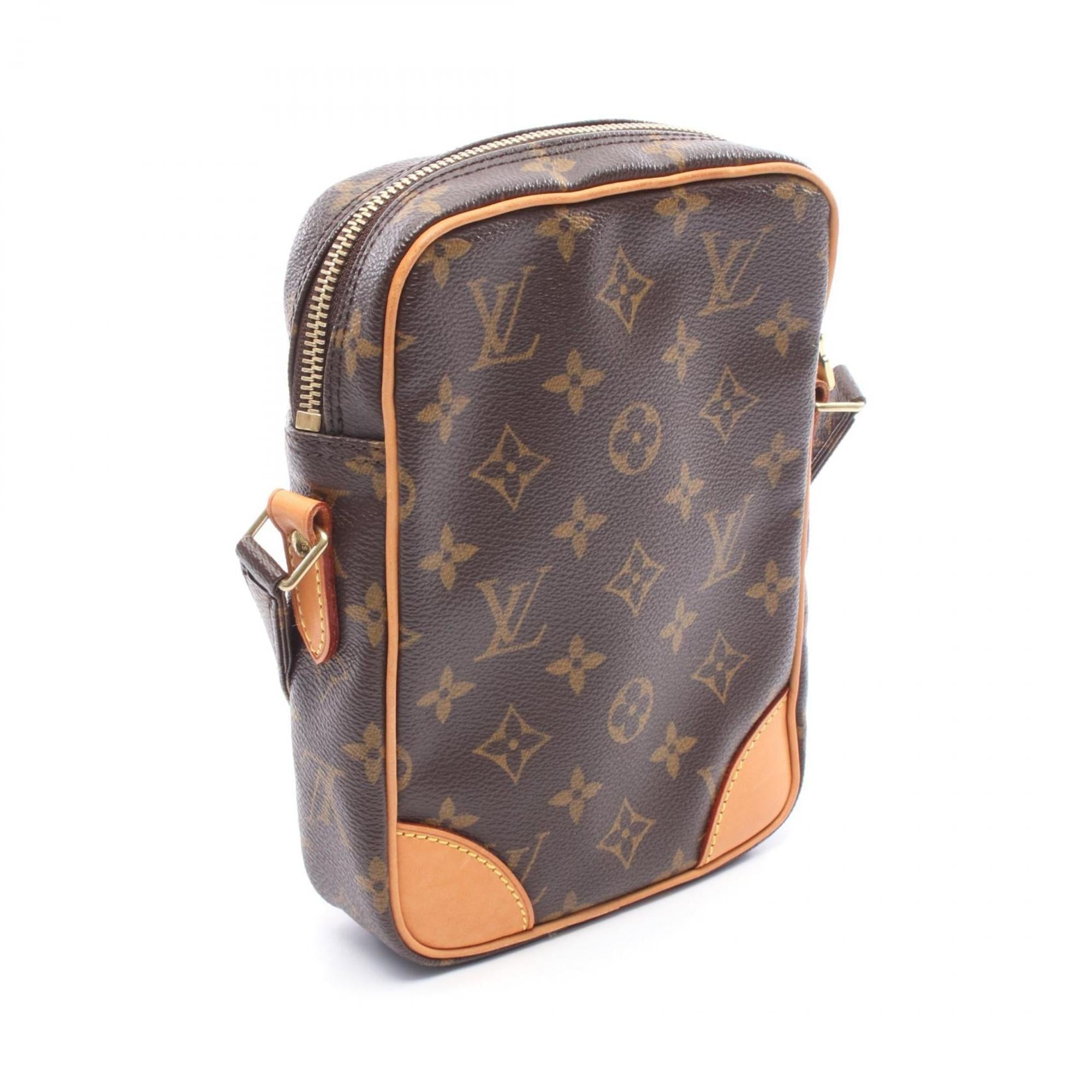 Louis Vuitton Brown Coated Canvas Leather Shoulder Bag