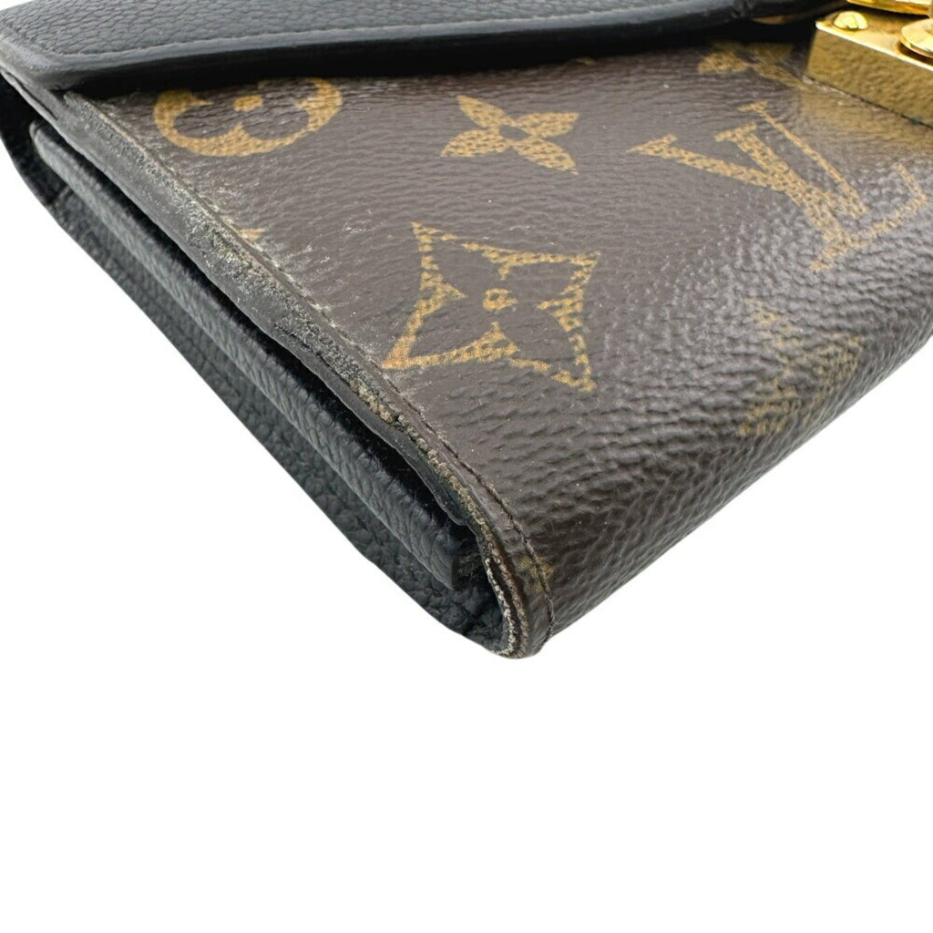 Louis Vuitton Black Brown Monogram Monogram Leather Long Wallet