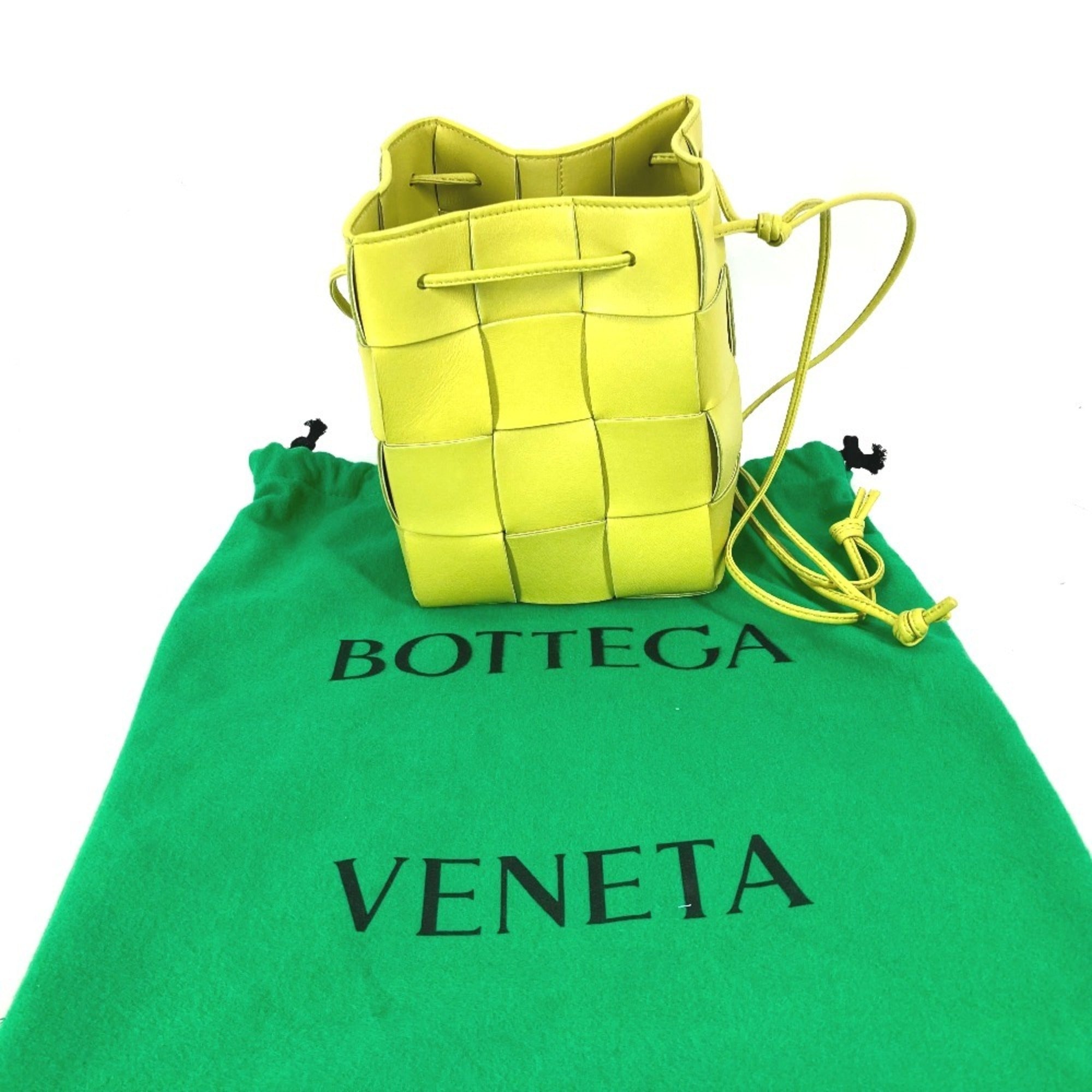 Bottega Veneta Light Green Leather Pochette Shoulder Bag