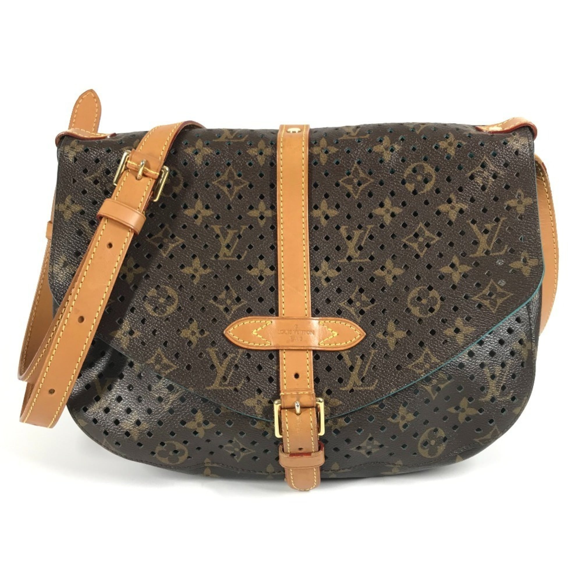 Louis Vuitton Monogram Perfo Blue Brown Monogram Perforated Shoulder Bag