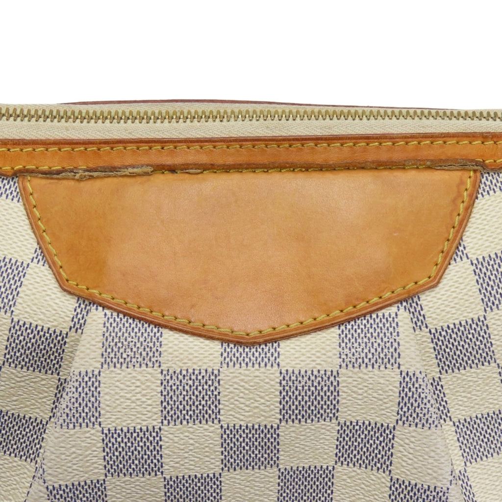 Louis Vuitton White Damier Azur Leather Shoulder Bag