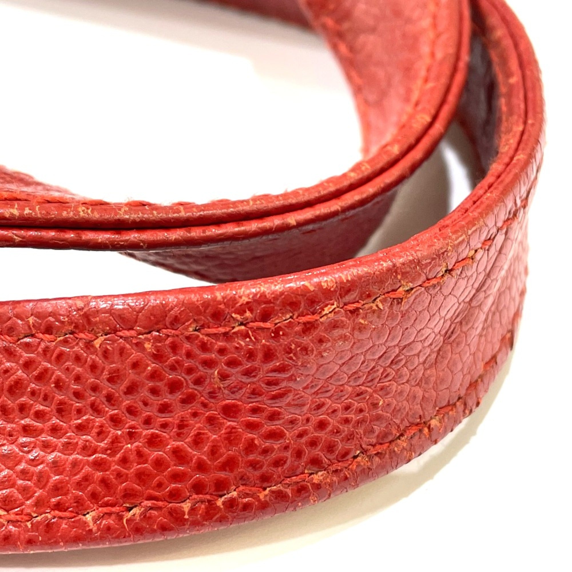 Chanel Red Leather Tote Bag