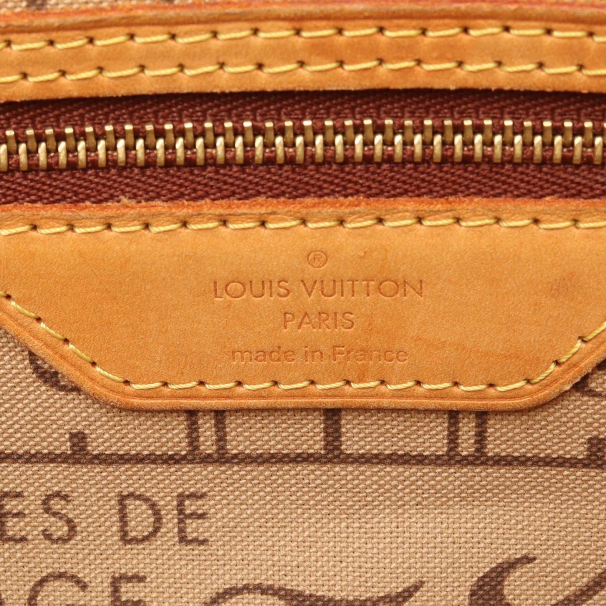 Louis Vuitton Brown Monogram Coated Canvas Leather Handbag Tote Bag