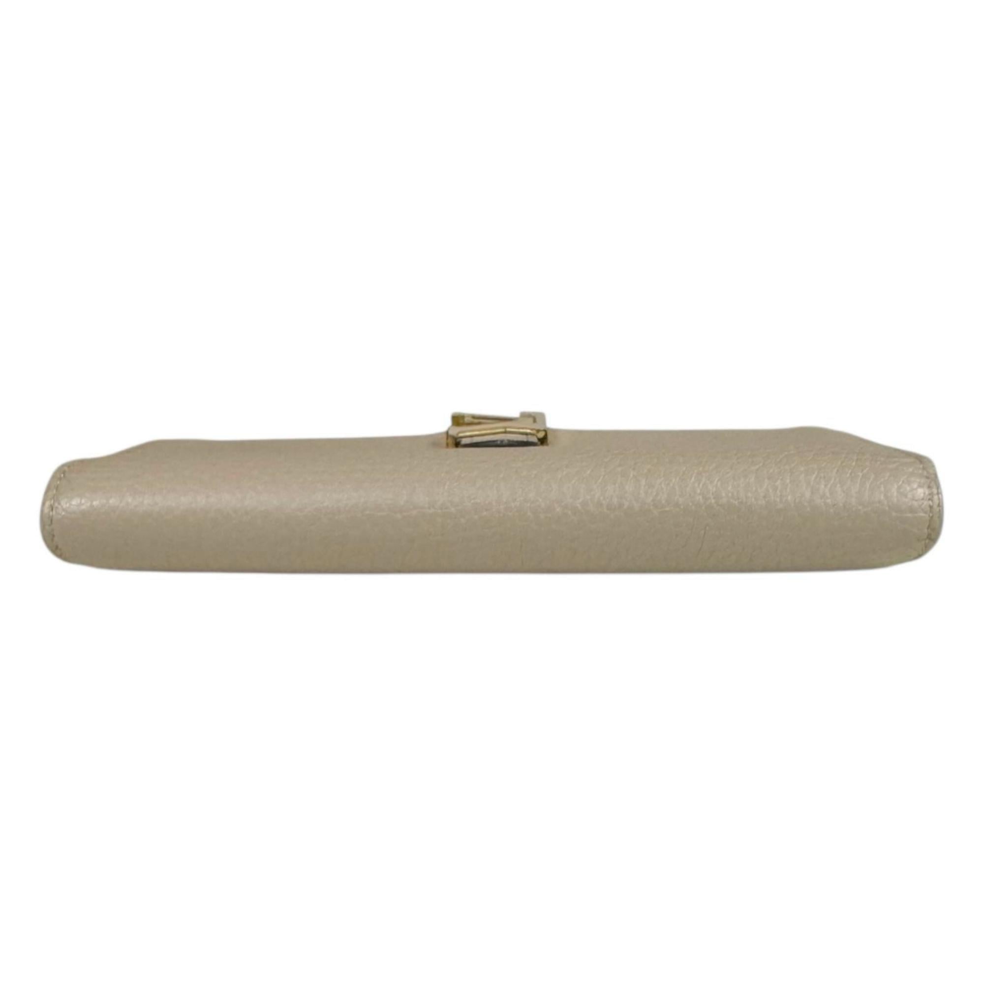 Louis Vuitton Beige Leather Long Wallet