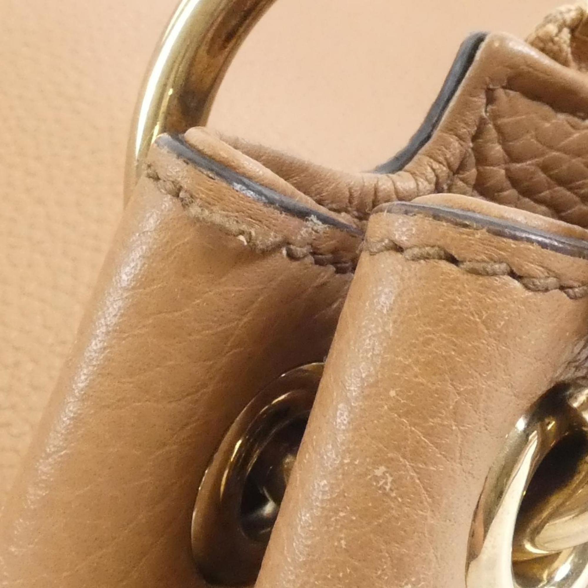 Gucci Beige Leather Shoulder Bag (Pre-Owned)