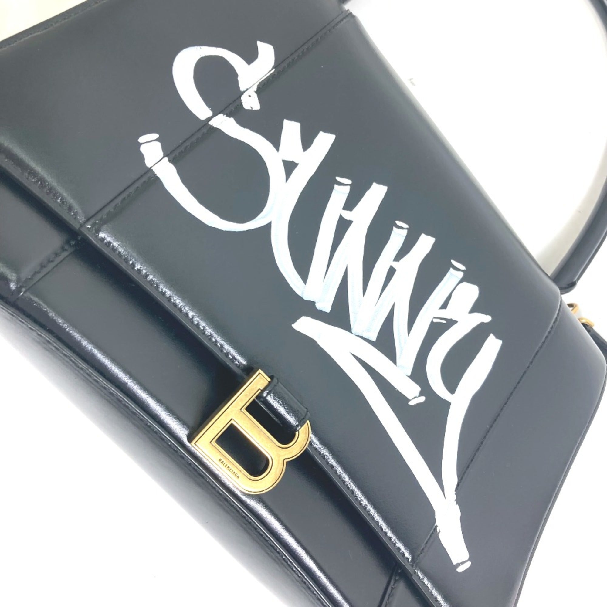 Balenciaga Black Leather Hand