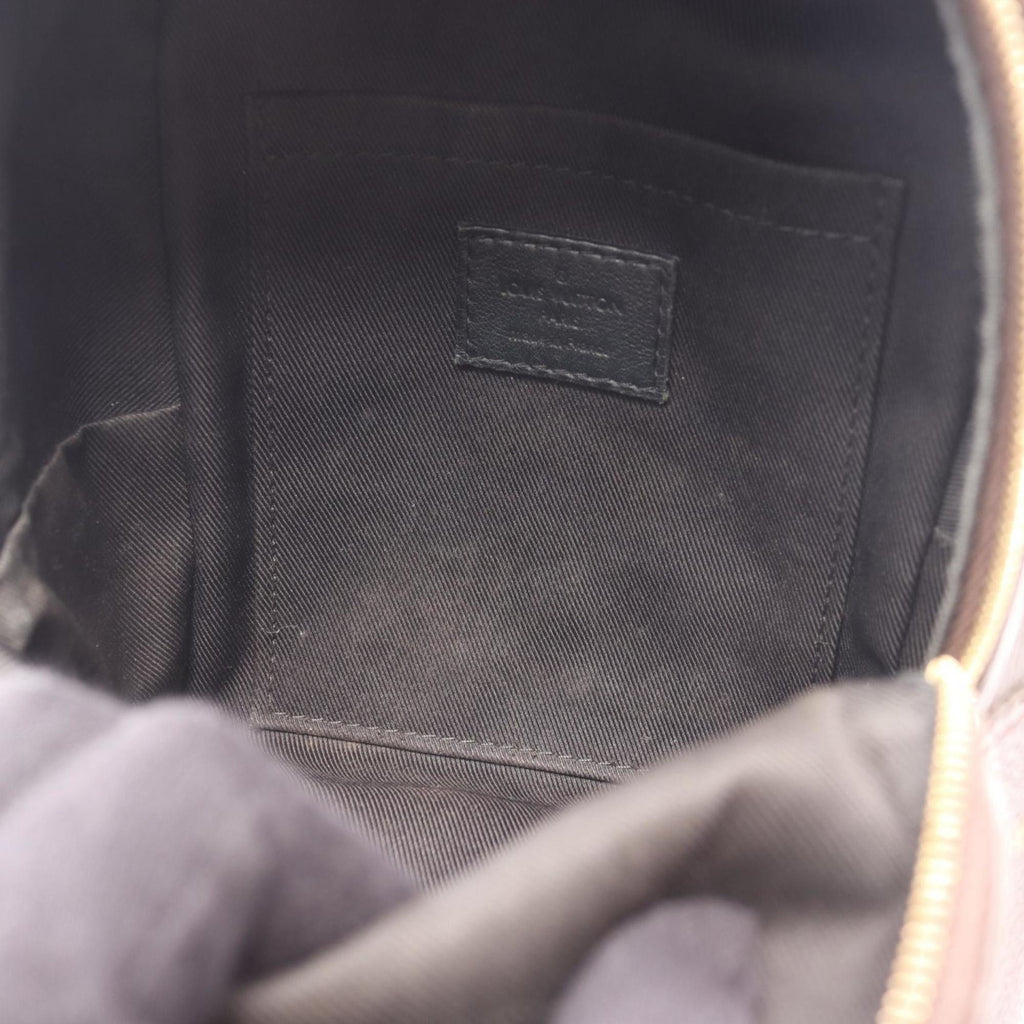 Louis Vuitton Black Brown Coated Canvas Leather Backpack