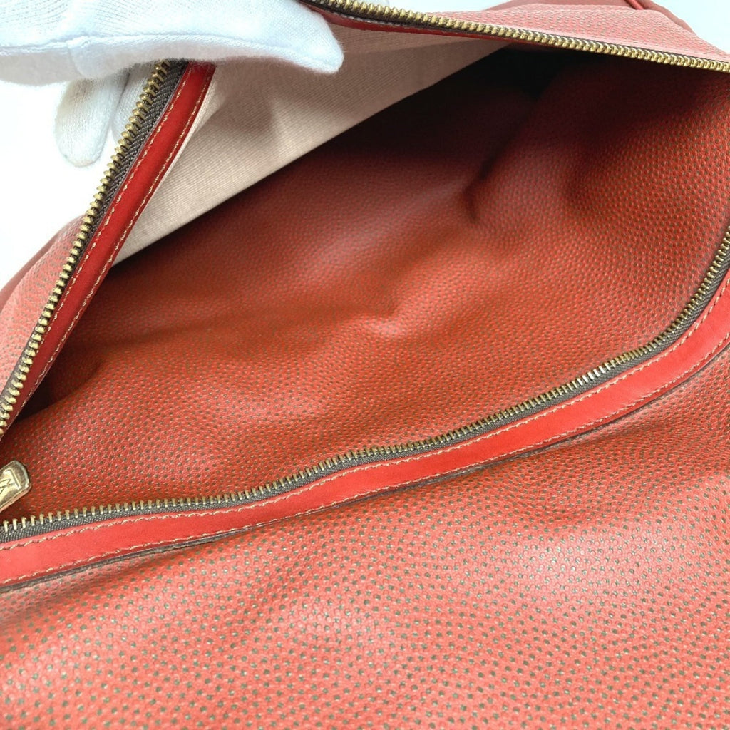 Louis Vuitton Red Color Leather Boston Bag Handbag Shoulder Bag