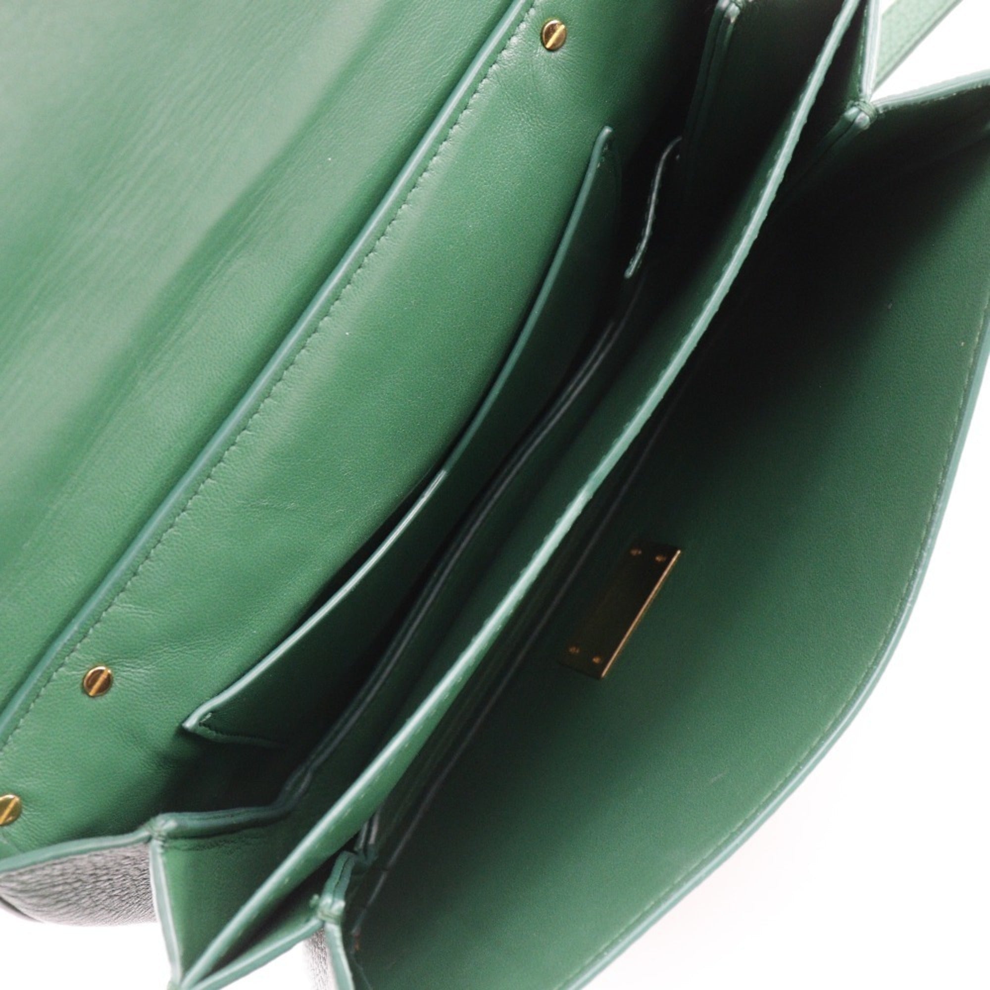 Bottega Veneta Green Leather Shoulder Bag