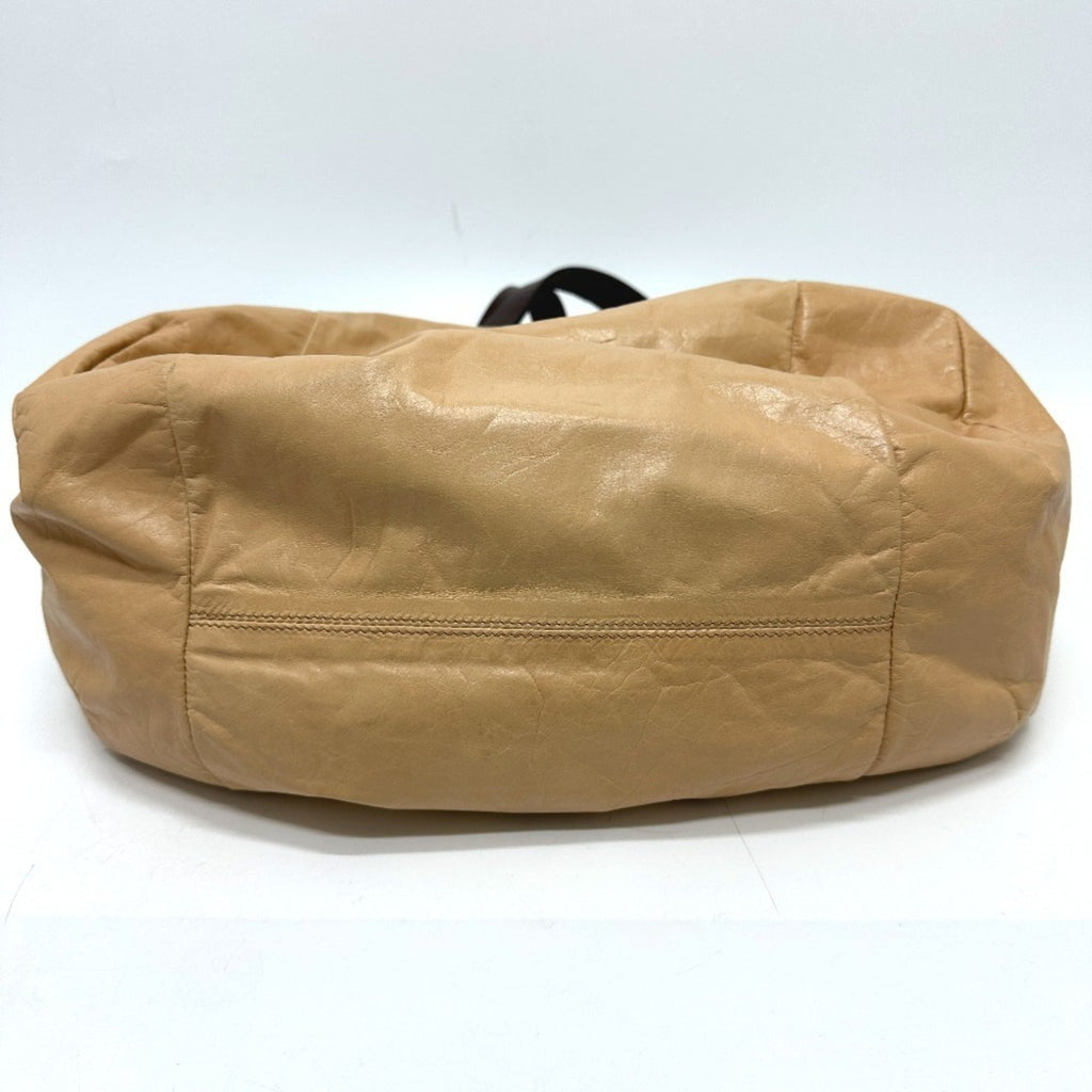 Celine Beige Leather Handbag Tote Bag