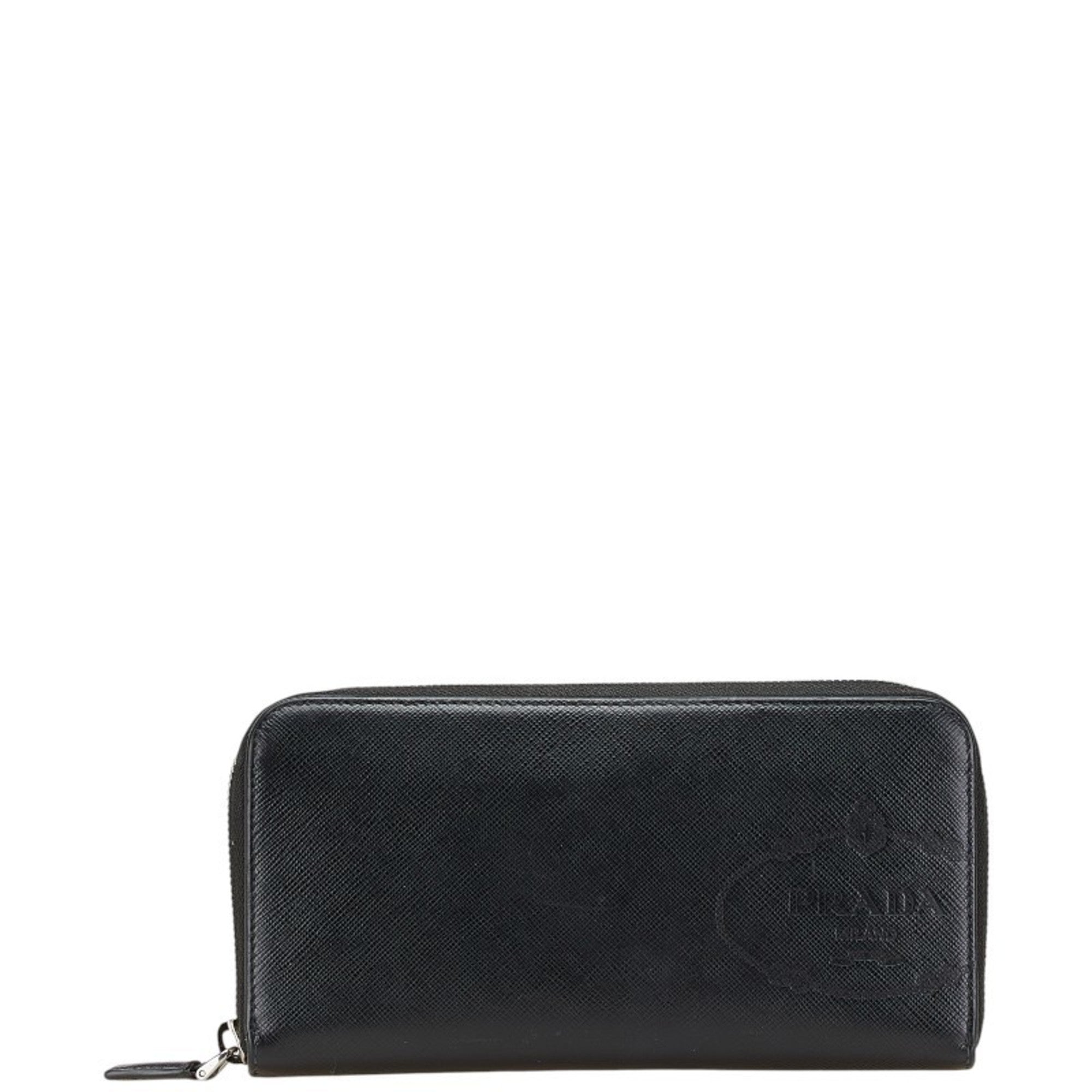 Prada Black Leather Long Wallet (Bi-Fold)