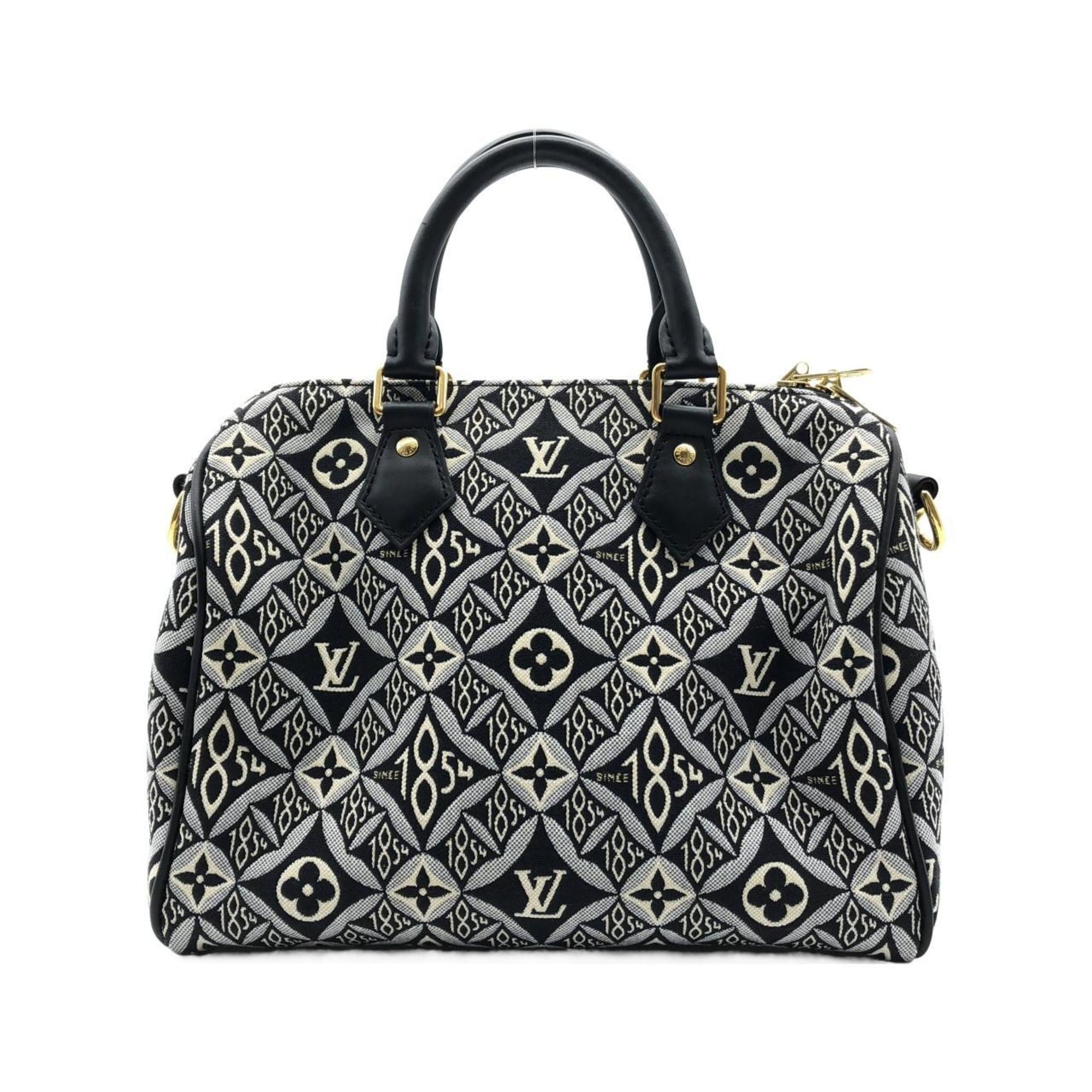 Louis Vuitton Black Jacquard Boston Bag