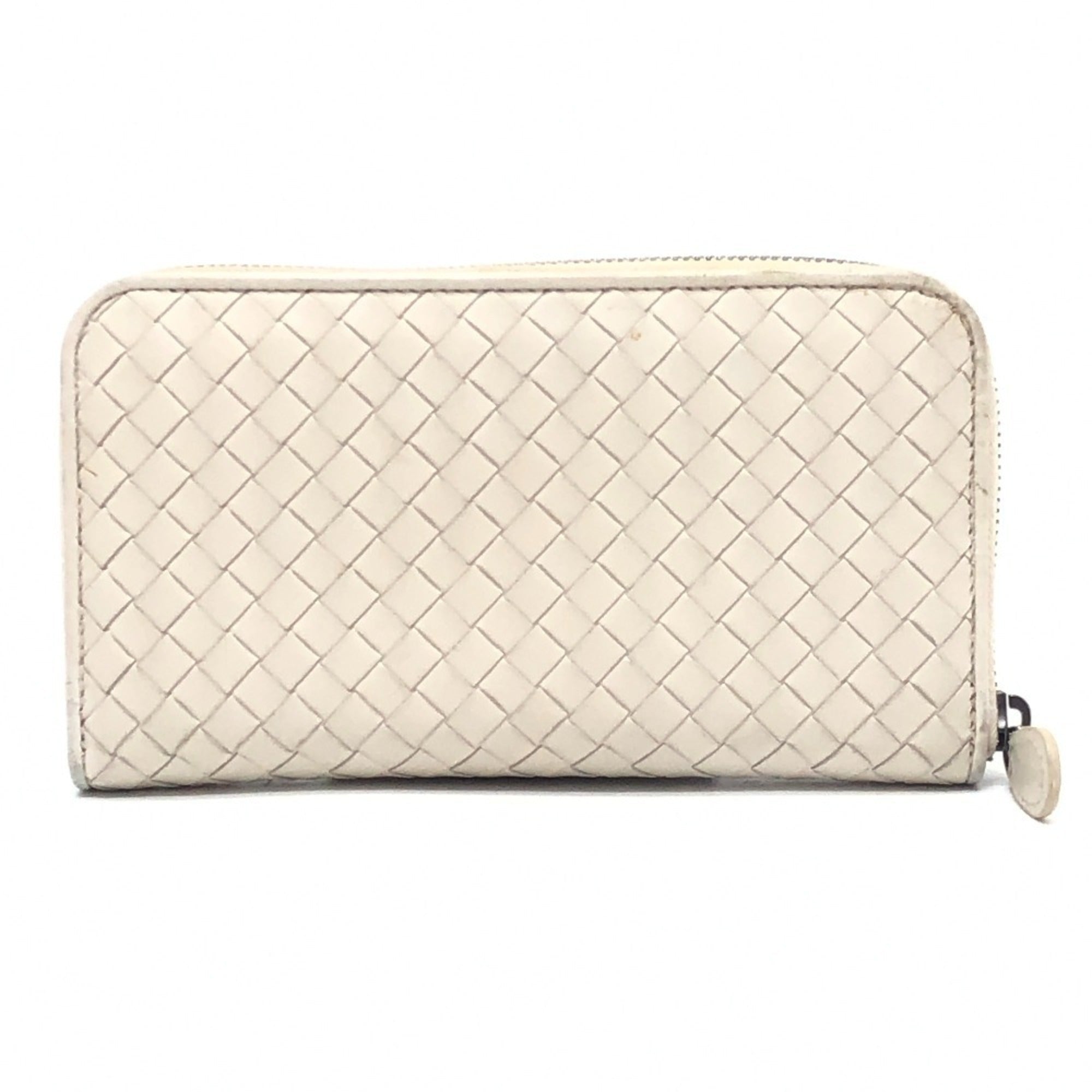 Bottega Veneta White Intrecciato Long Wallet (Bi-Fold)