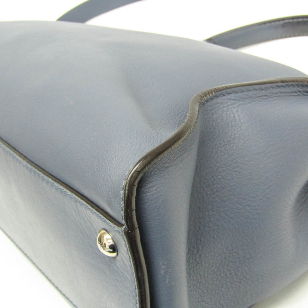 Fendi Peekaboo Blue Leather Handbag Shoulder Bag