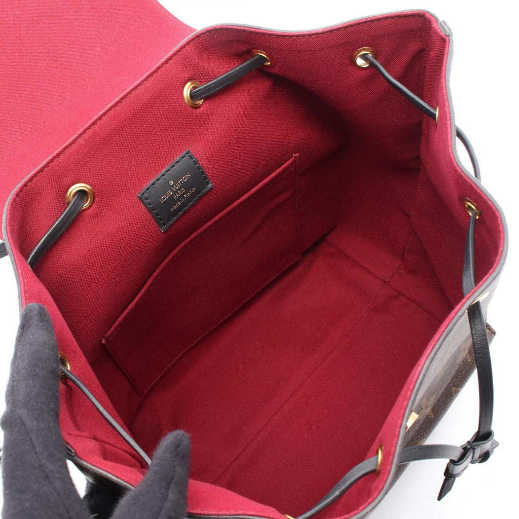 Louis Vuitton Black Brown Noir Coated Canvas Leather Backpack