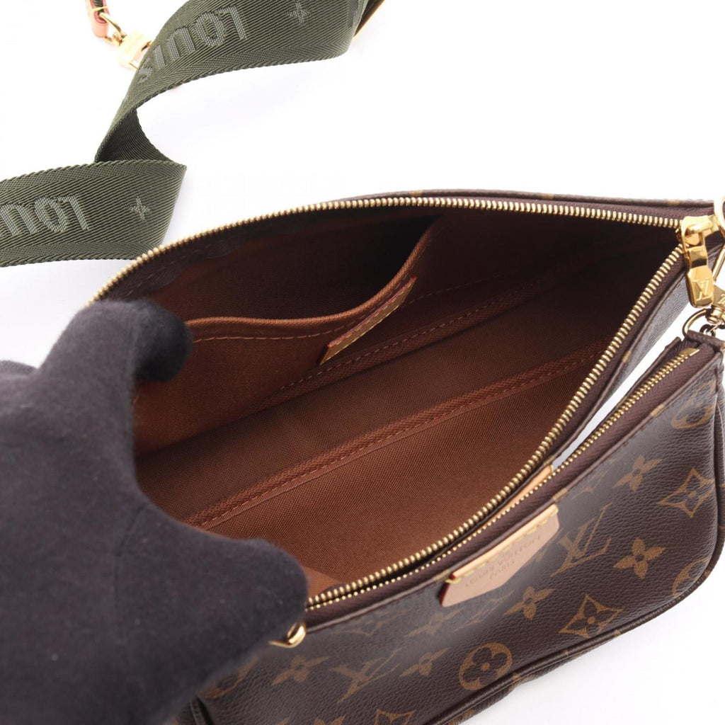 Louis Vuitton Monogram Brown Khaki Coated Canvas Leather Shoulder Bag