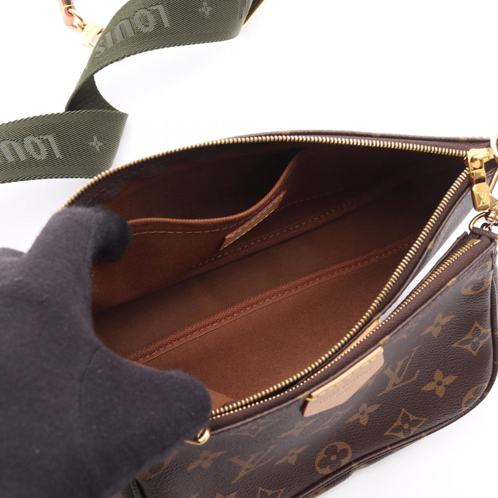 Louis Vuitton Monogram Brown Khaki Coated Canvas Leather Shoulder Bag