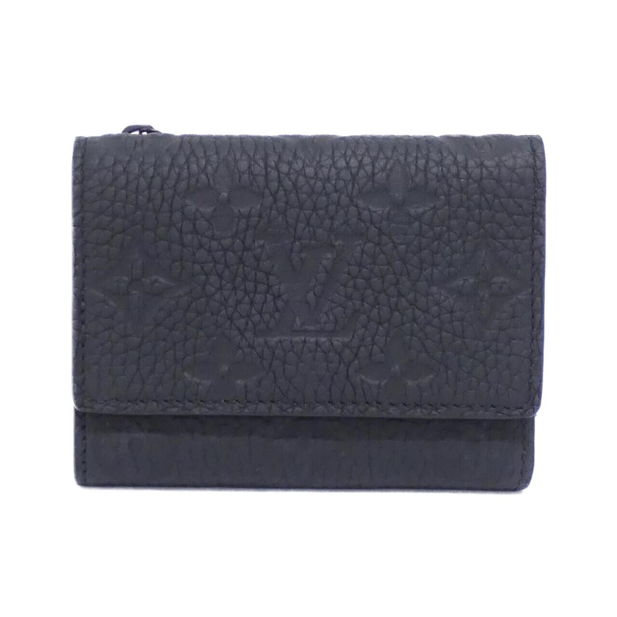 Louis Vuitton Black Leather Wallet (Tri-Fold)