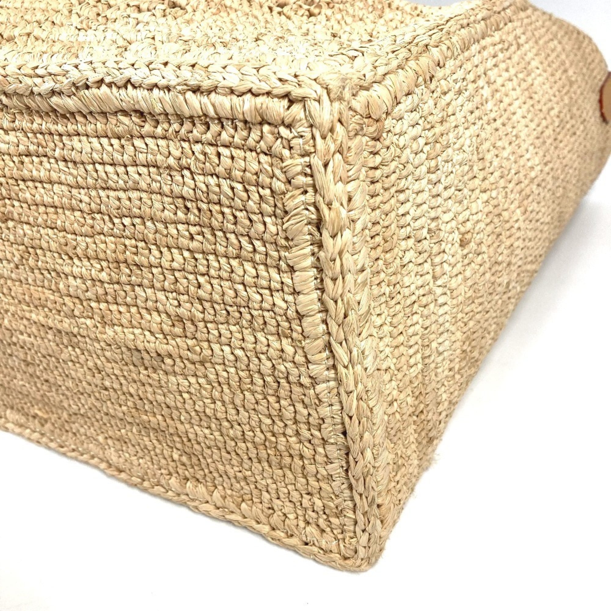 Louis Vuitton Natural Raffia Leather Handbag Shoulder Bag Tote Bag