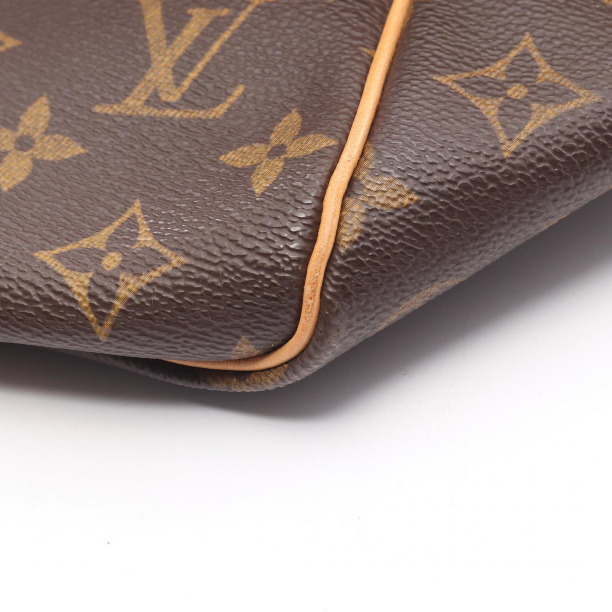 Louis Vuitton Brown Coated Canvas Leather Boston Bag