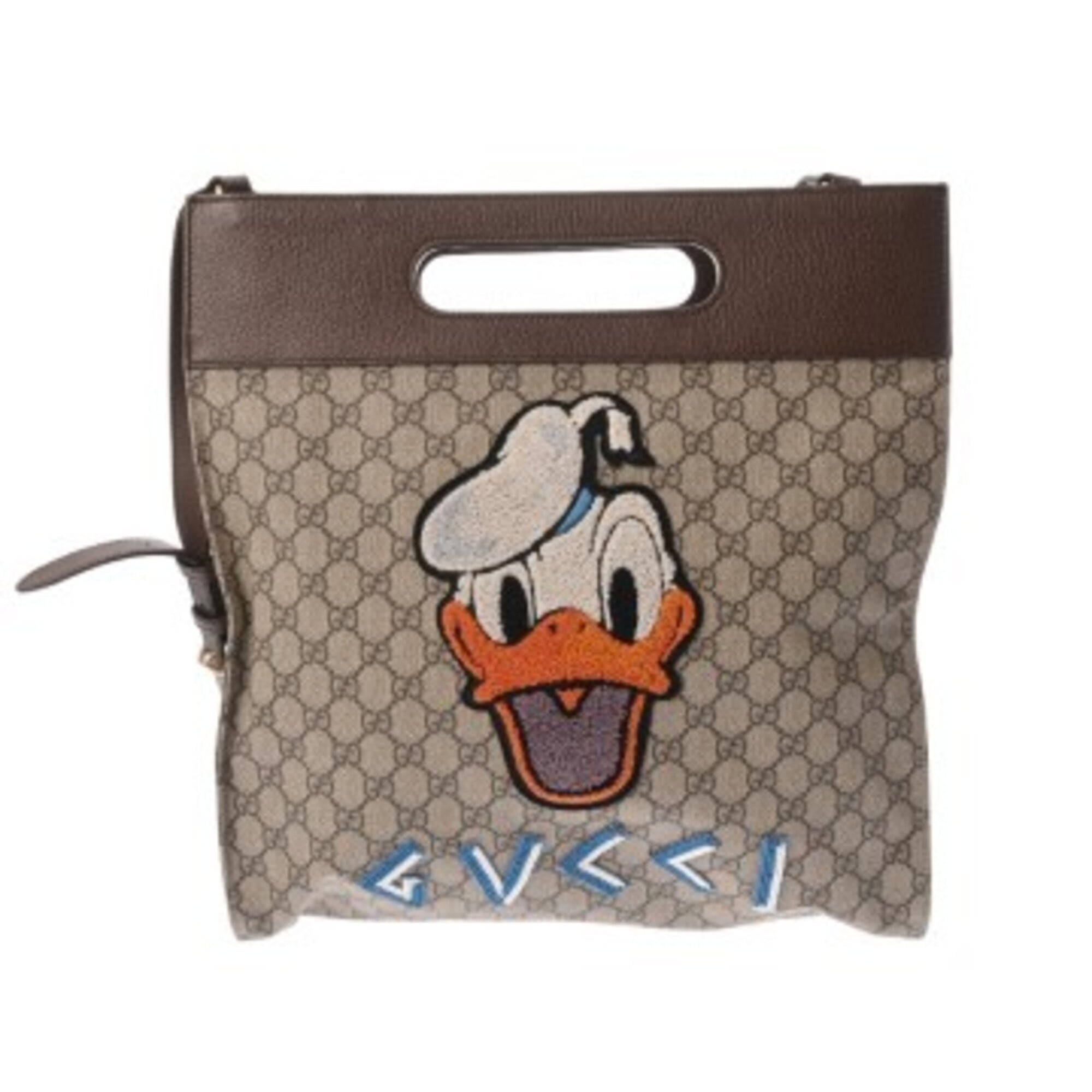 Gucci Beige Brown Gg Supreme Canvas Leather Shoulder Bag Tote Bag (Pre-Owned)