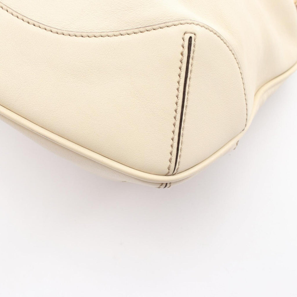 Gucci Bamboo Ivory Leather Handbag (Pre-Owned)