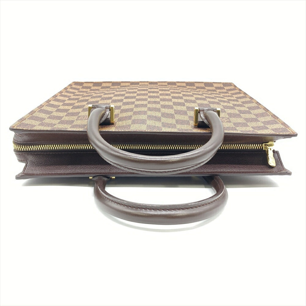 Louis Vuitton Damier Brown Damier Canvas Ebene Leather Handbag