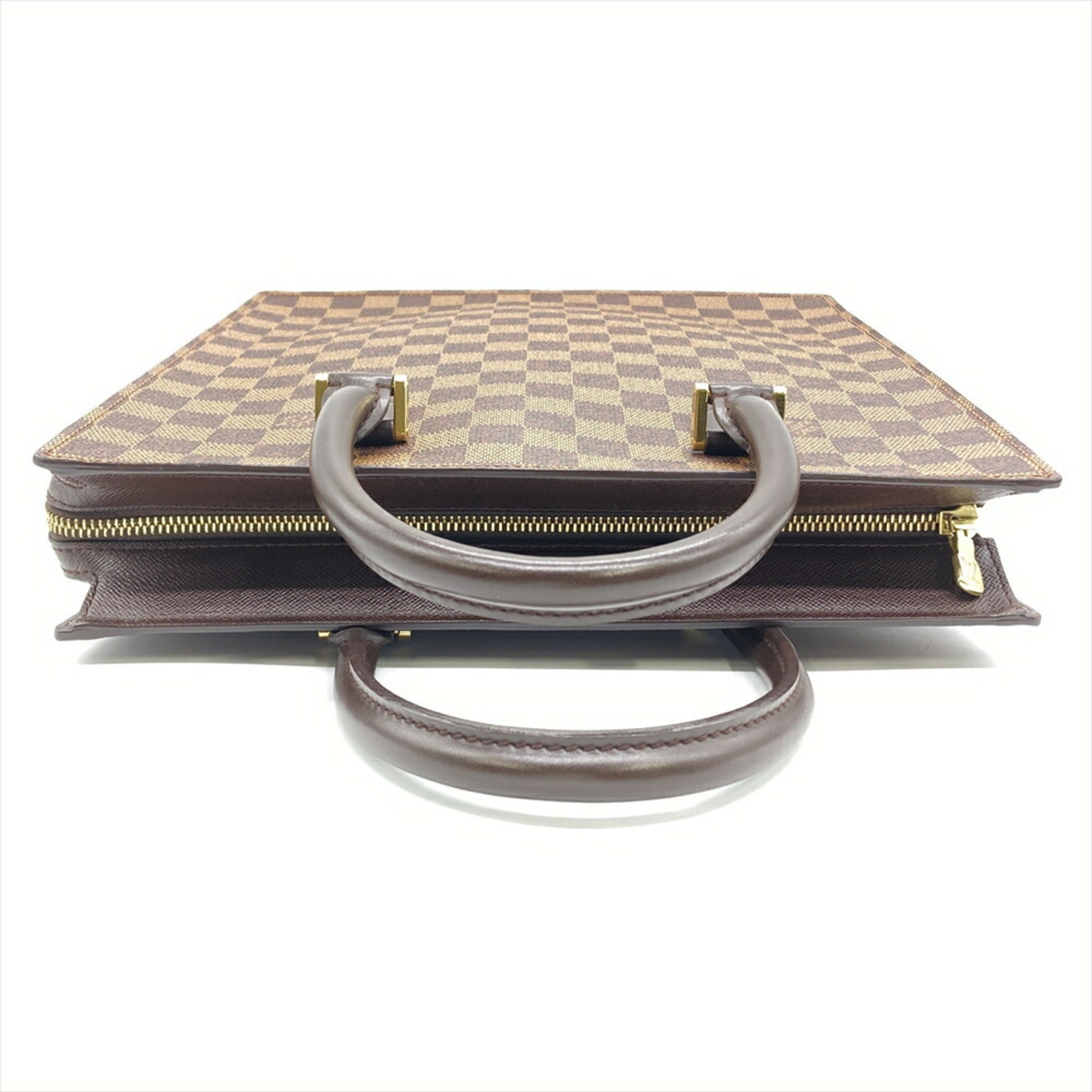 Louis Vuitton Damier Brown Damier Canvas Ebene Leather Handbag