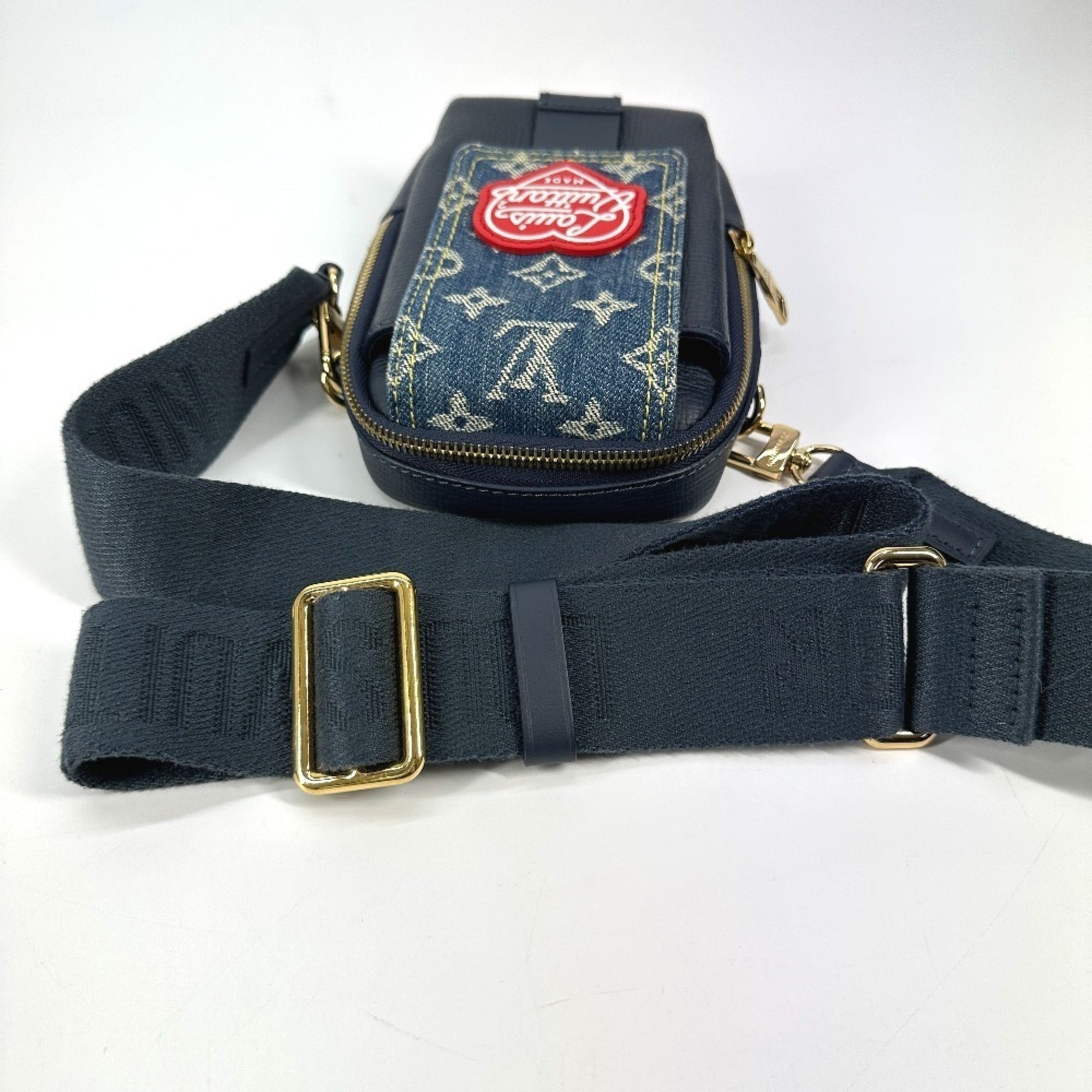 Louis Vuitton Blue Denim Leather Pochette Pouch Shoulder Bag