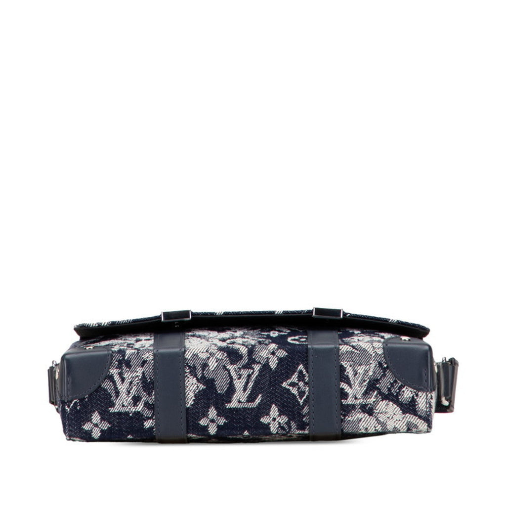 Louis Vuitton Navy Denim Leather Messenger Bag