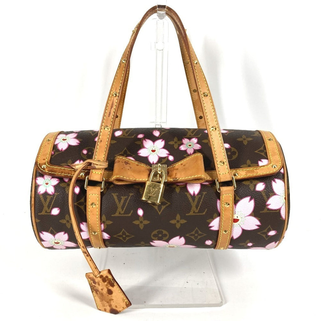 Louis Vuitton Brown Pink Monogram Cherry Blossom Handbag Shoulder Bag Tote Bag