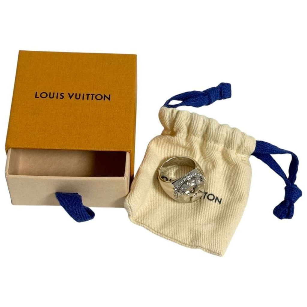 Louis Vuitton Metal Rhinestone Band Ring