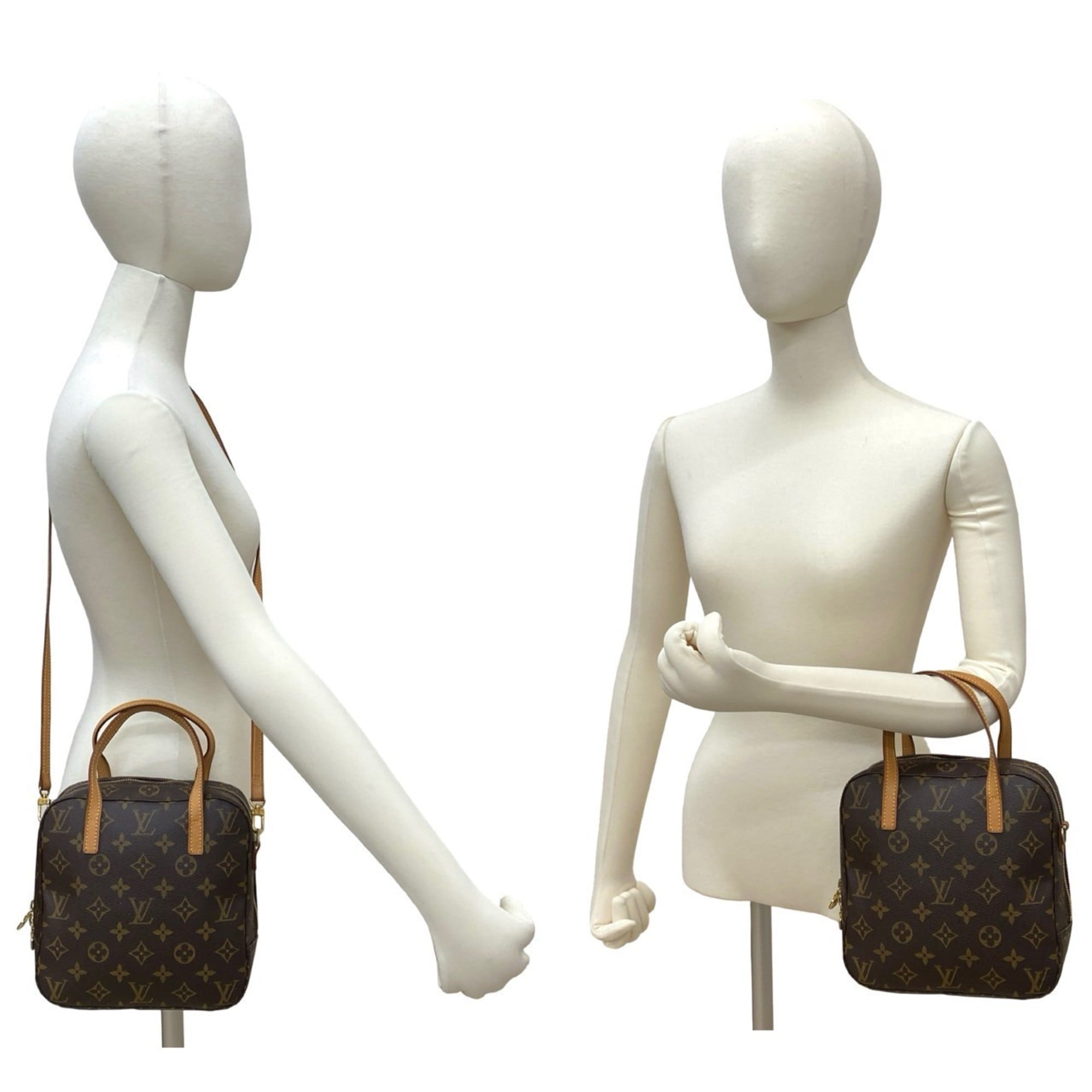Louis Vuitton Brown Leather Pvc Handbag Shoulder Bag