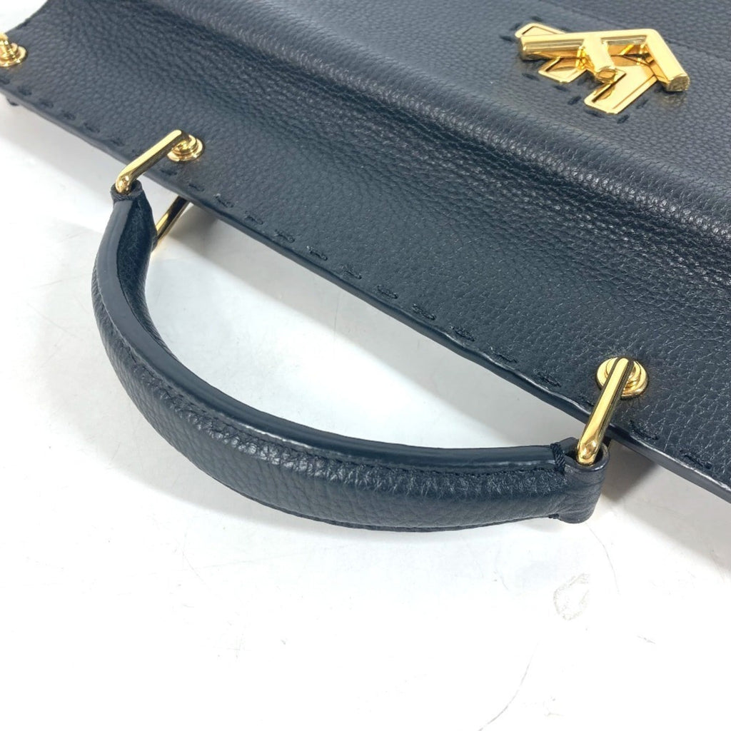 Fendi Black Leather Briefcase Handbag