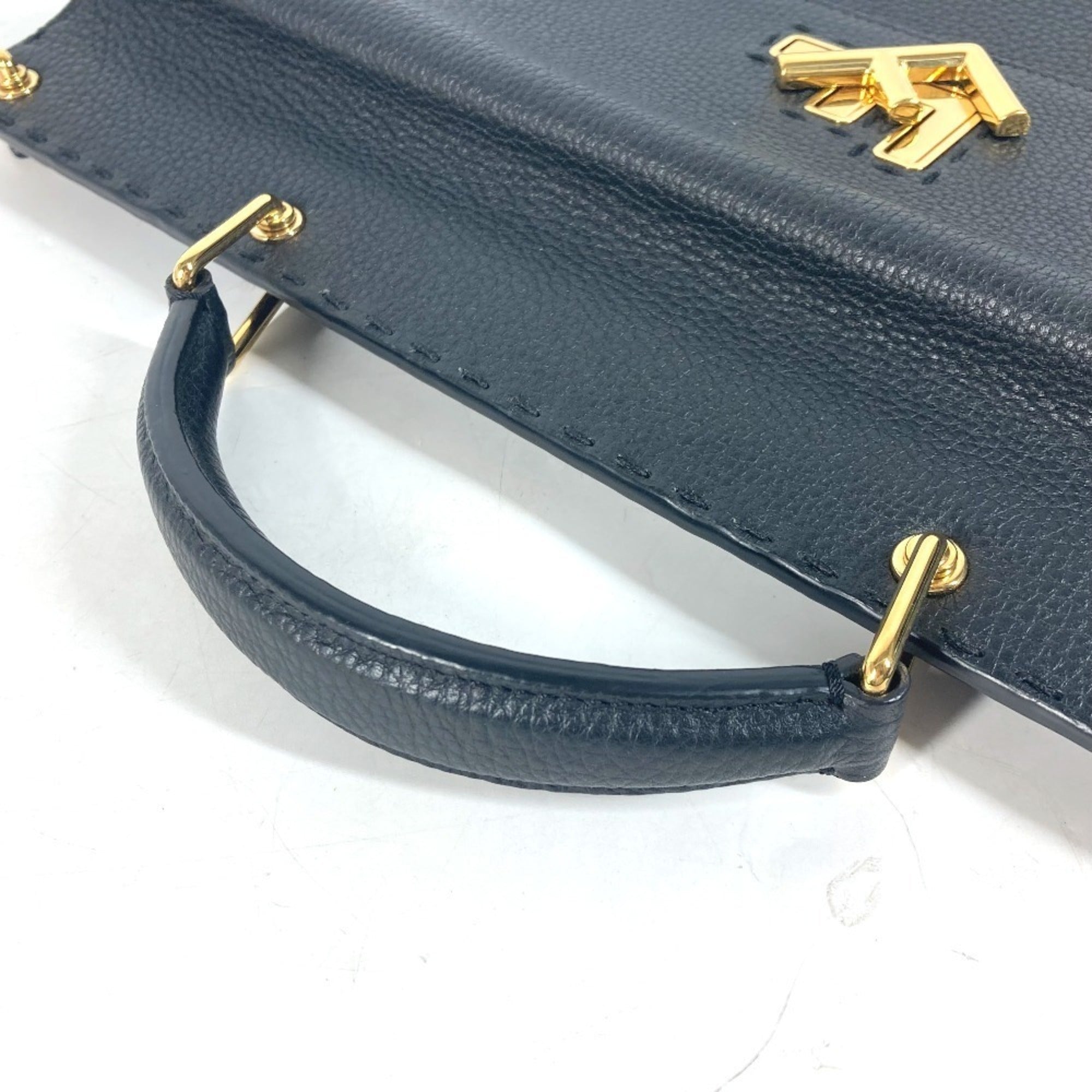 Fendi Black Leather Briefcase Handbag
