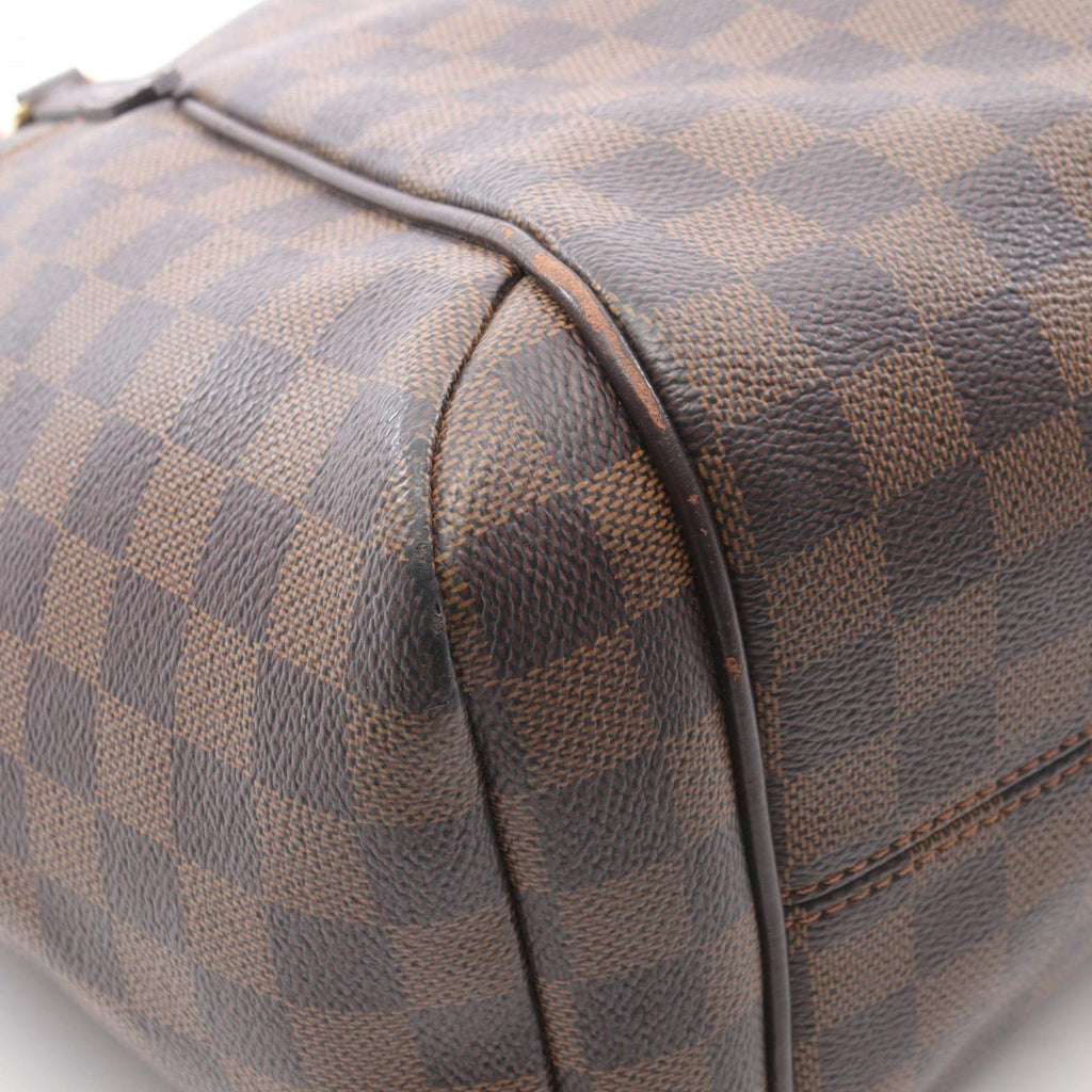 Louis Vuitton Brown Coated Canvas Leather Tote Bag