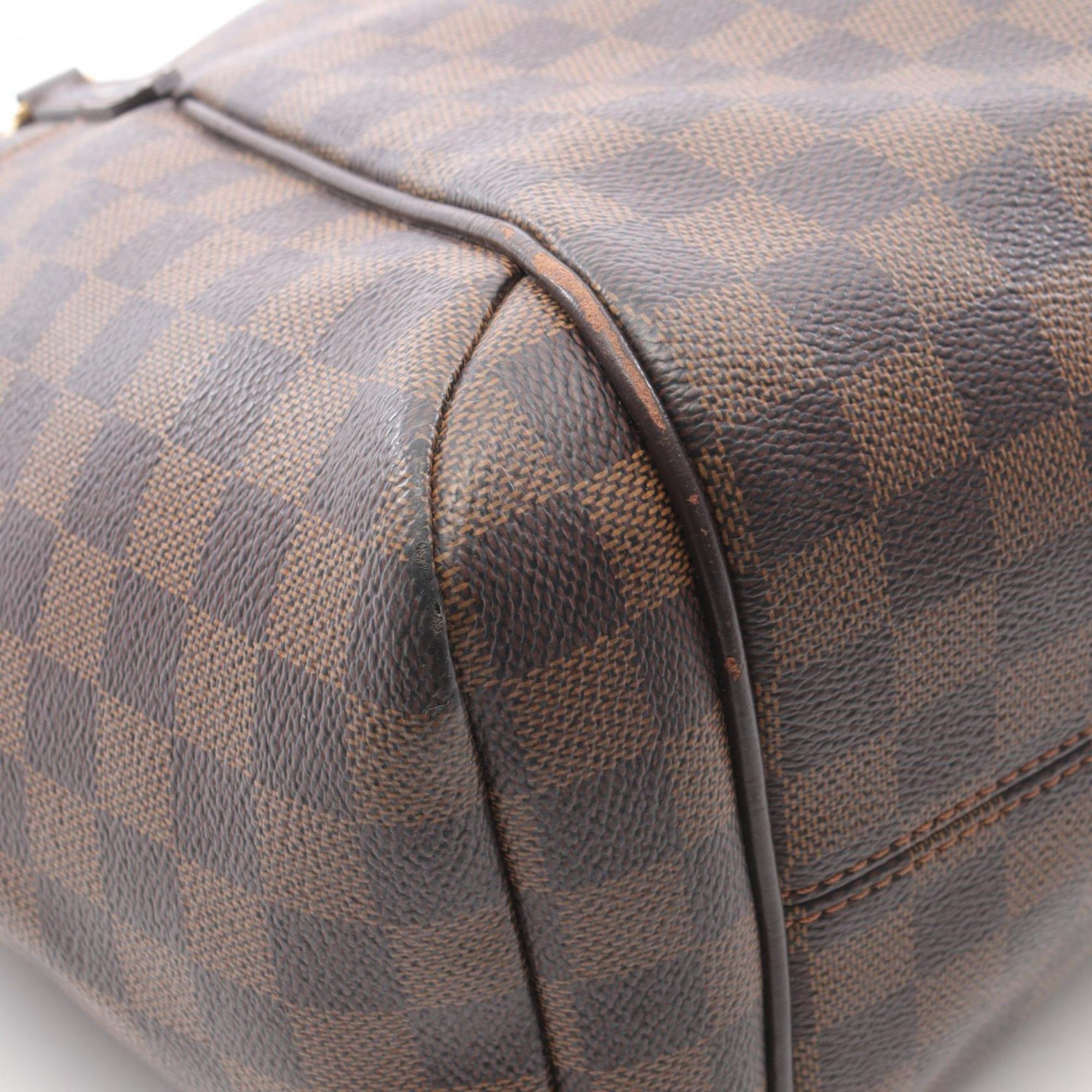 Louis Vuitton Brown Coated Canvas Leather Tote Bag