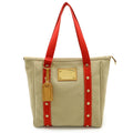 Louis Vuitton Beige Red Color Canvas Shoulder Bag Tote Bag