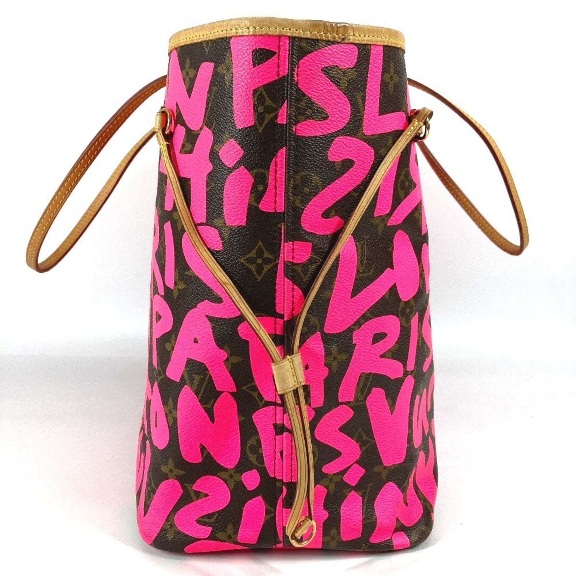 Louis Vuitton Fuchsia Pink Galle Pink Monogram Graffiti Shoulder Bag Tote Bag