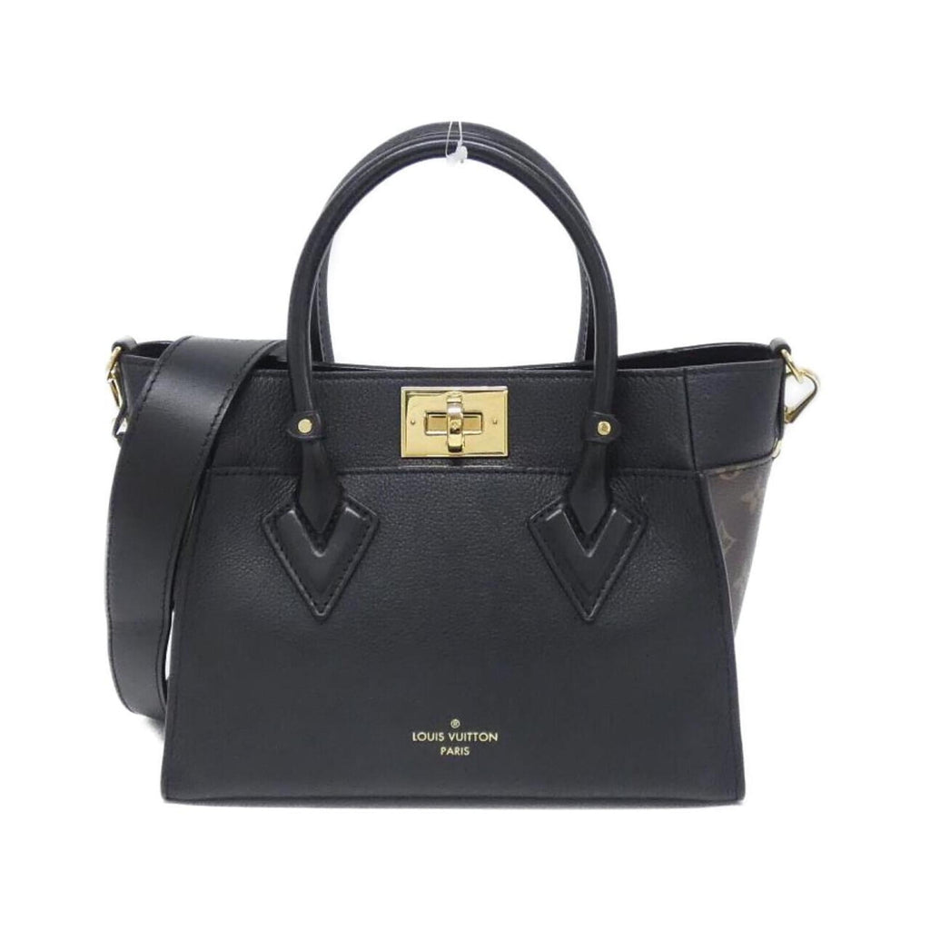 Louis Vuitton Black Leather Coated Canvas Handbag