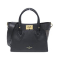 Louis Vuitton Black Leather Coated Canvas Handbag