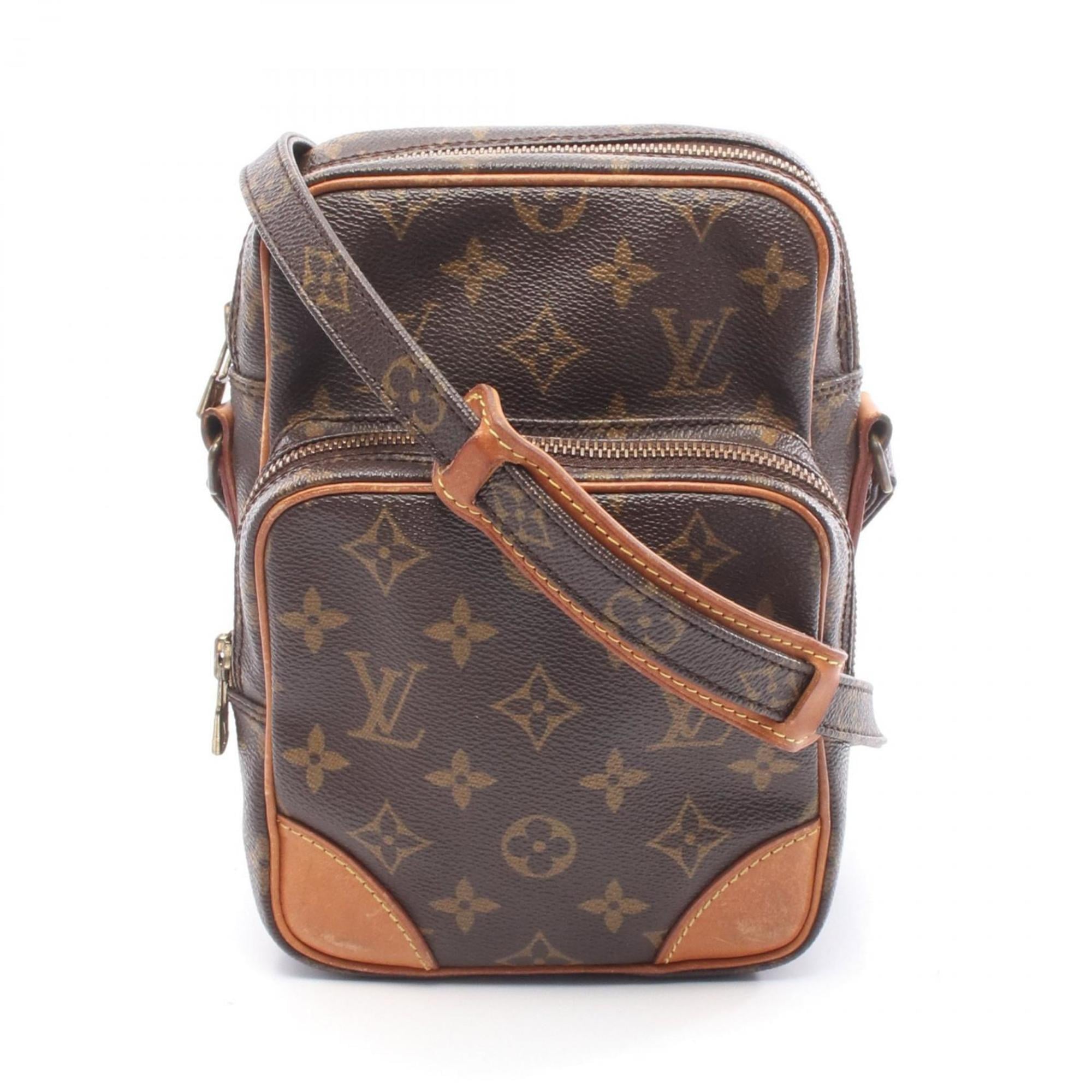 Louis Vuitton Brown Coated Canvas Leather Shoulder Bag